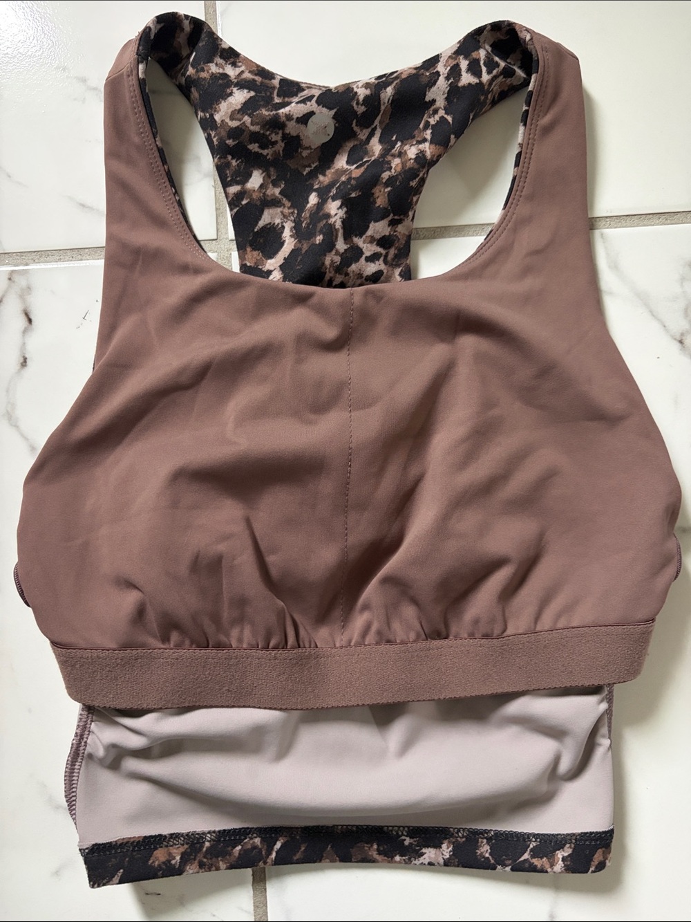 RBX Leopard-Print Racerback Sports Bra/Crop - Picture 6 of 6